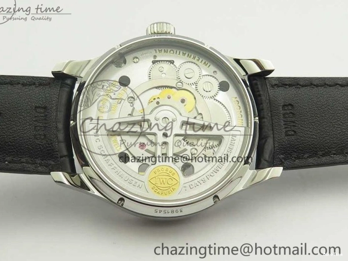 MIROTIME 0510 Efficient Portuguese Tourbillon IW5463 SS ZF Best Edition White Dial on Black Leather Strap 7170